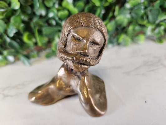 CREEPY HEAD BUST BRASS FIGURE