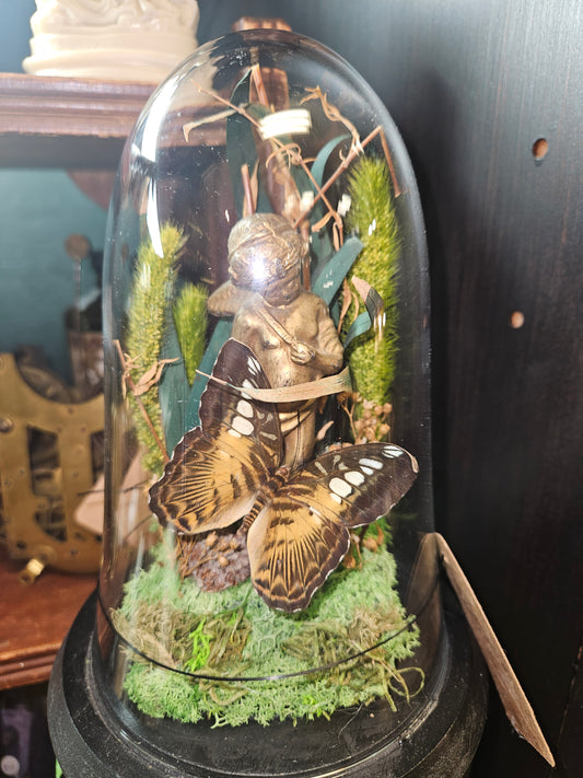 Green midnight swallowtail gold cherub mini world
