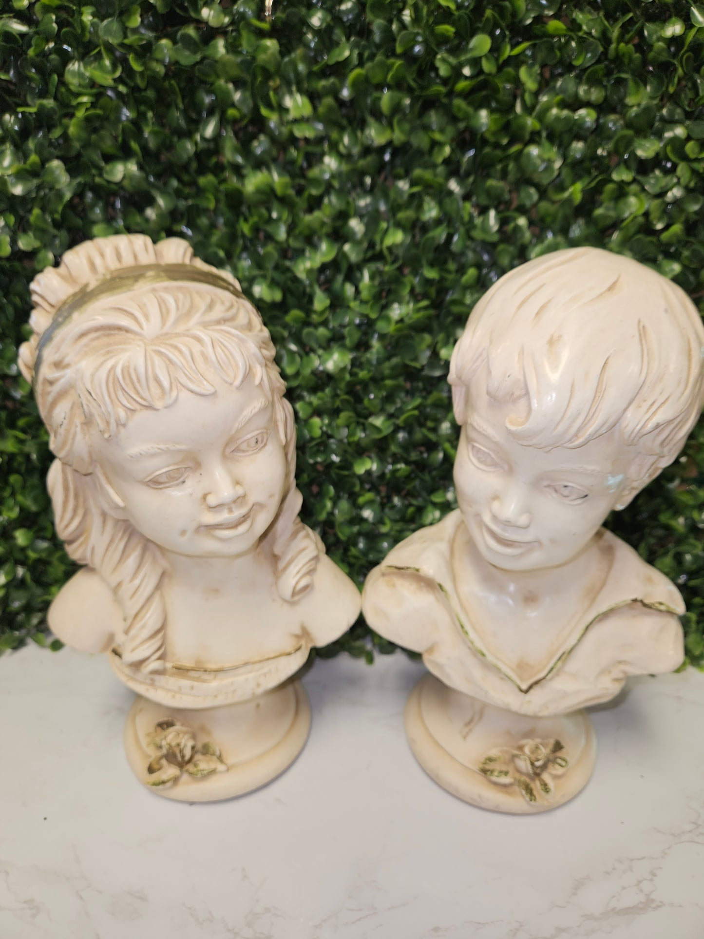 Vintage Head bust - boy & girl