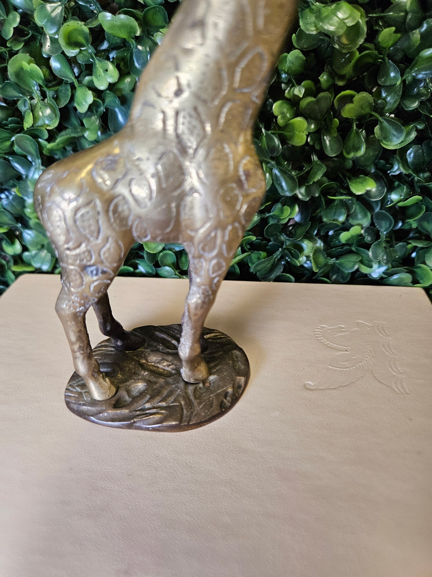 Vintage brass baby giraffe 6.5" figure with base