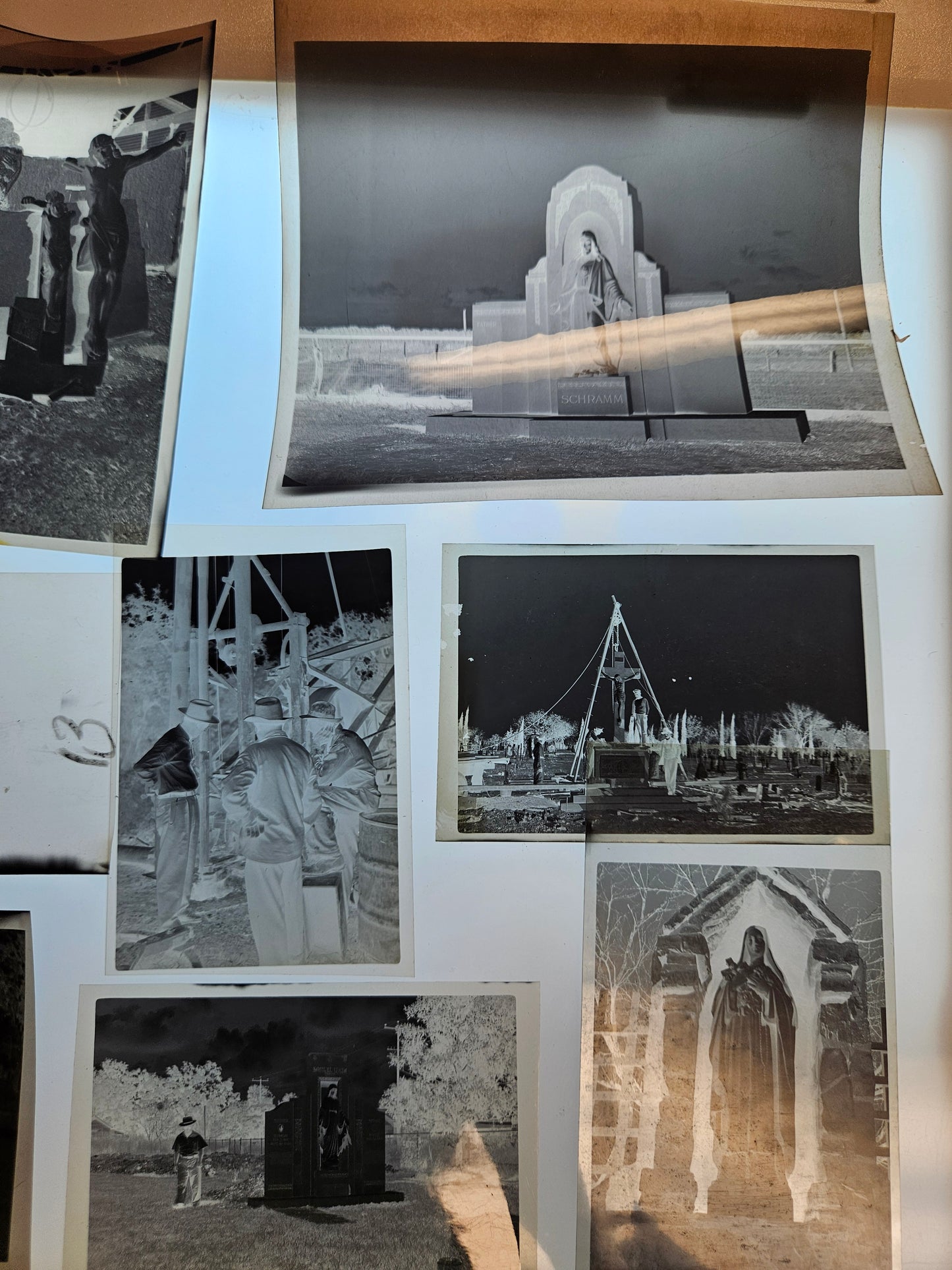 Vintage Cemetery - graveyard photo negatives lot of 5