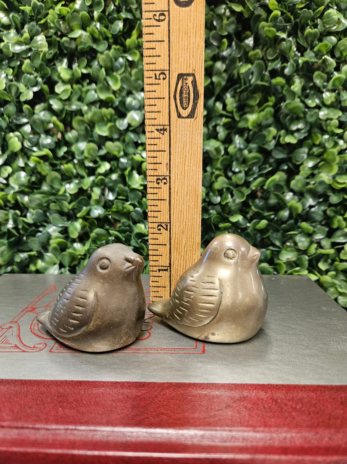 Vintage brass bird set 2"