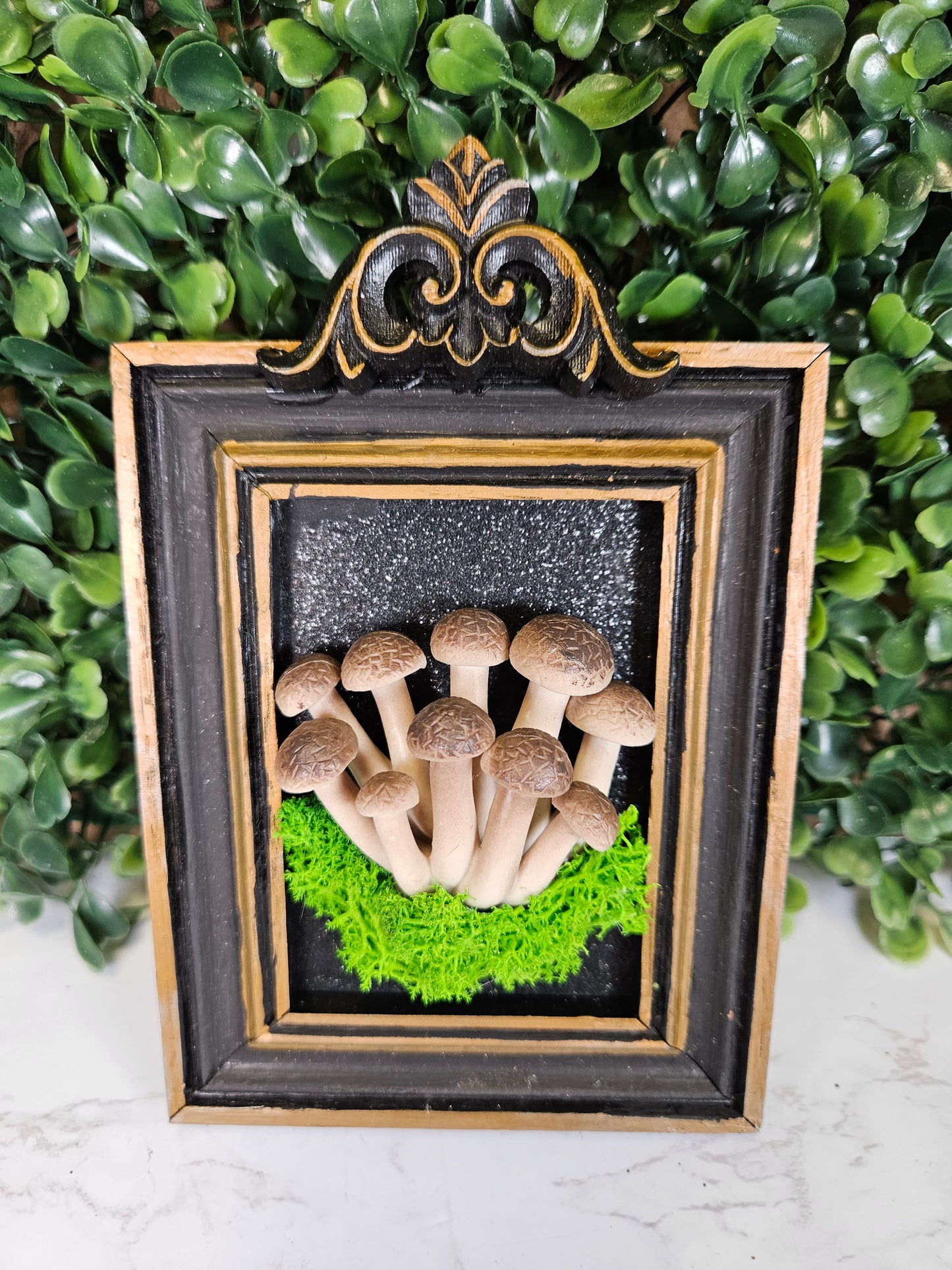 Black & Gold Mushroom picture frame