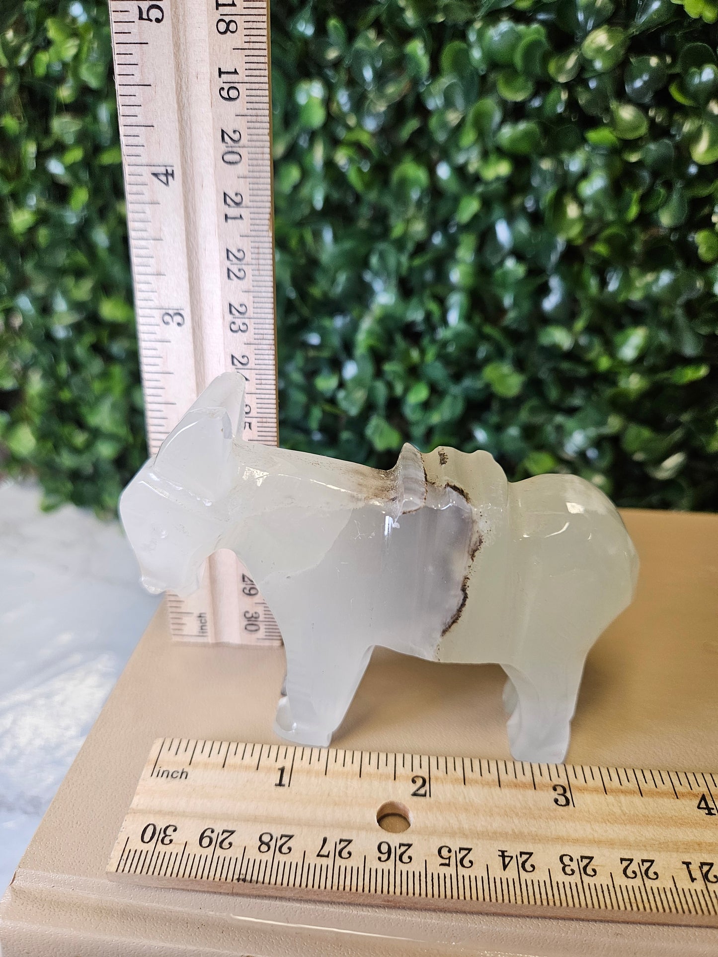 Vintage carved stone alabaster - marble donkey