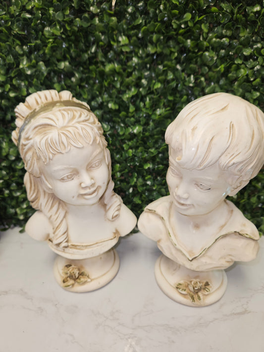 Vintage Head bust - boy & girl