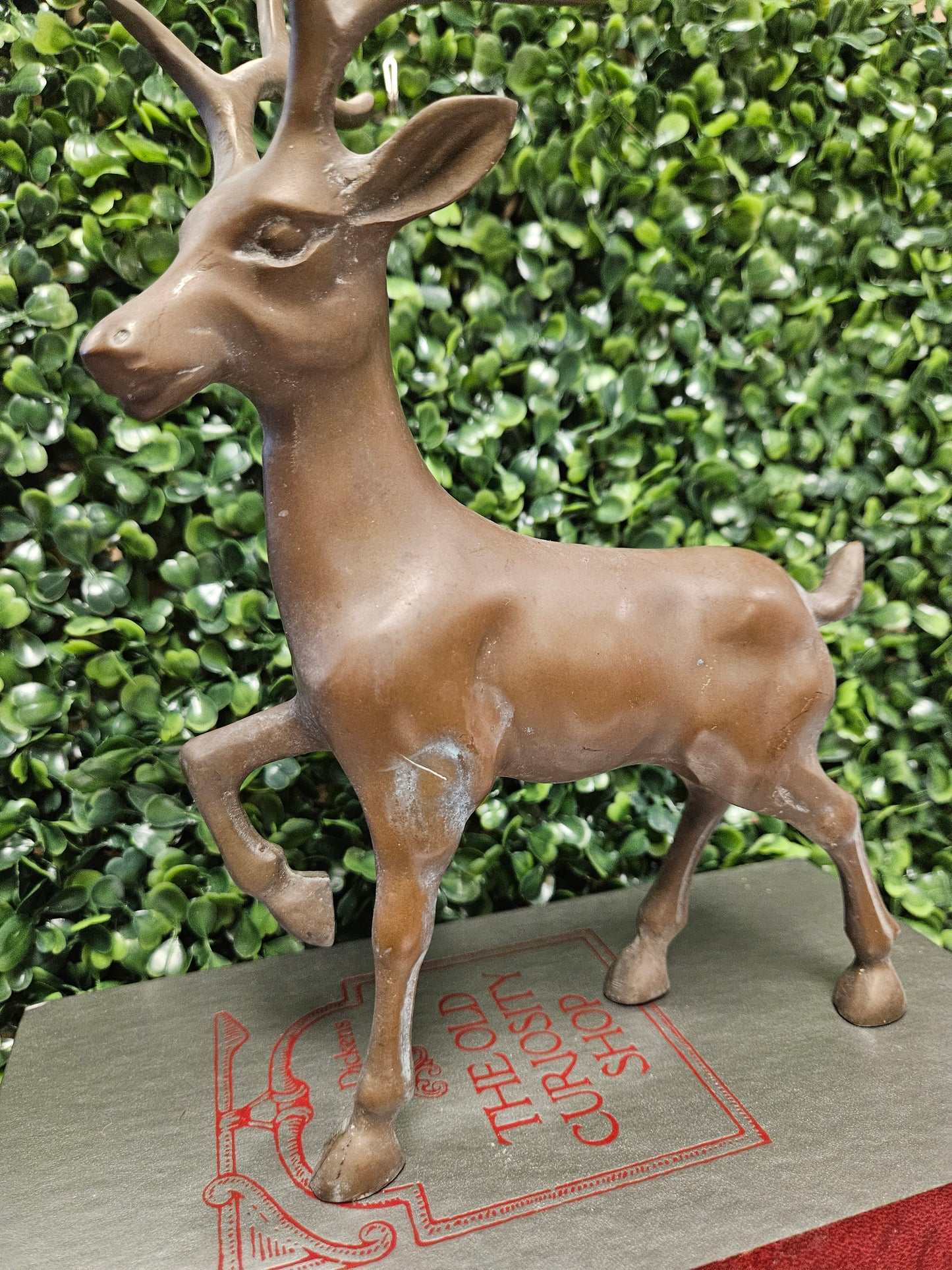 Vintage brass stag - patina brass 10"