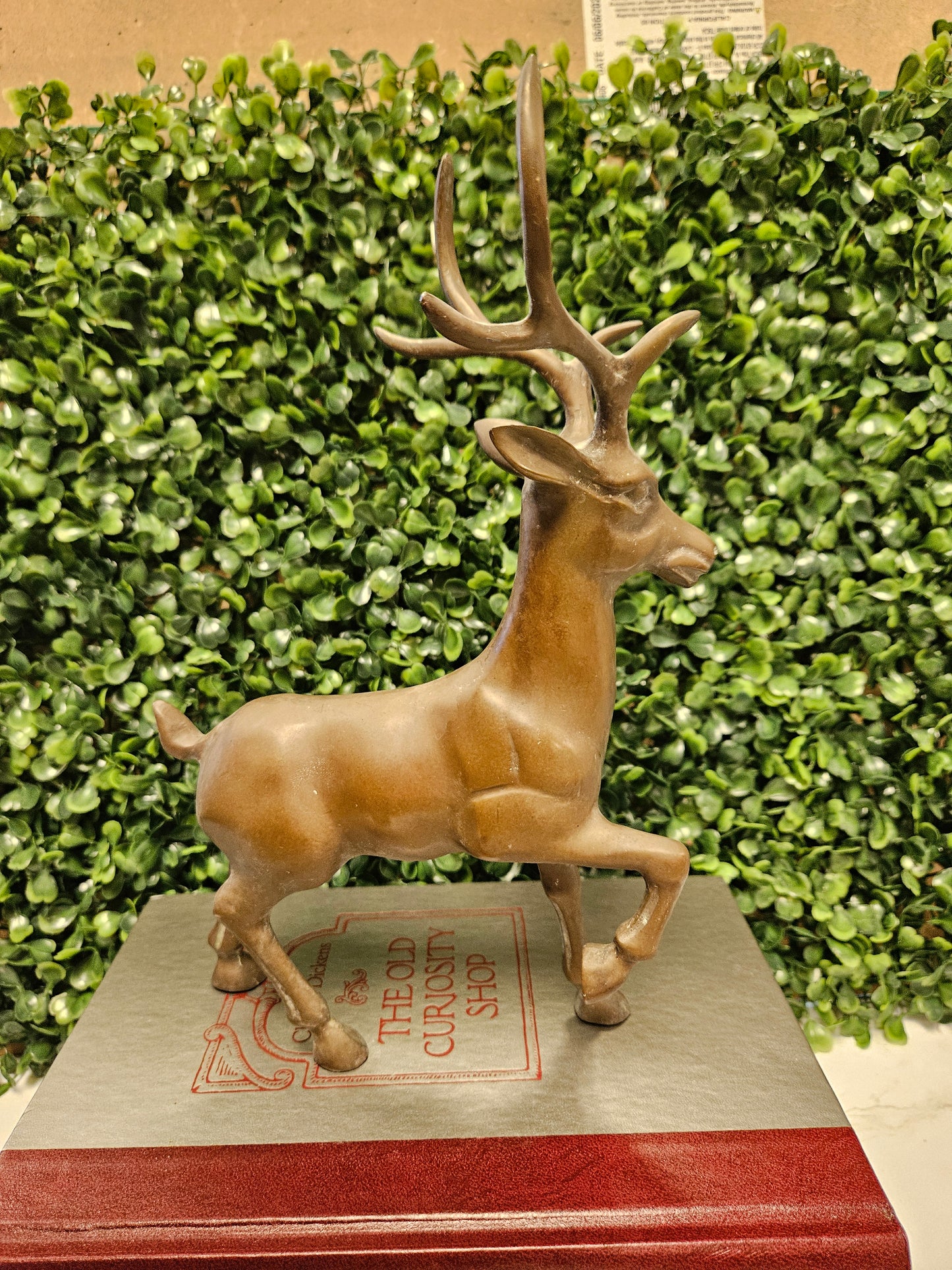 Vintage brass stag - patina brass 10"