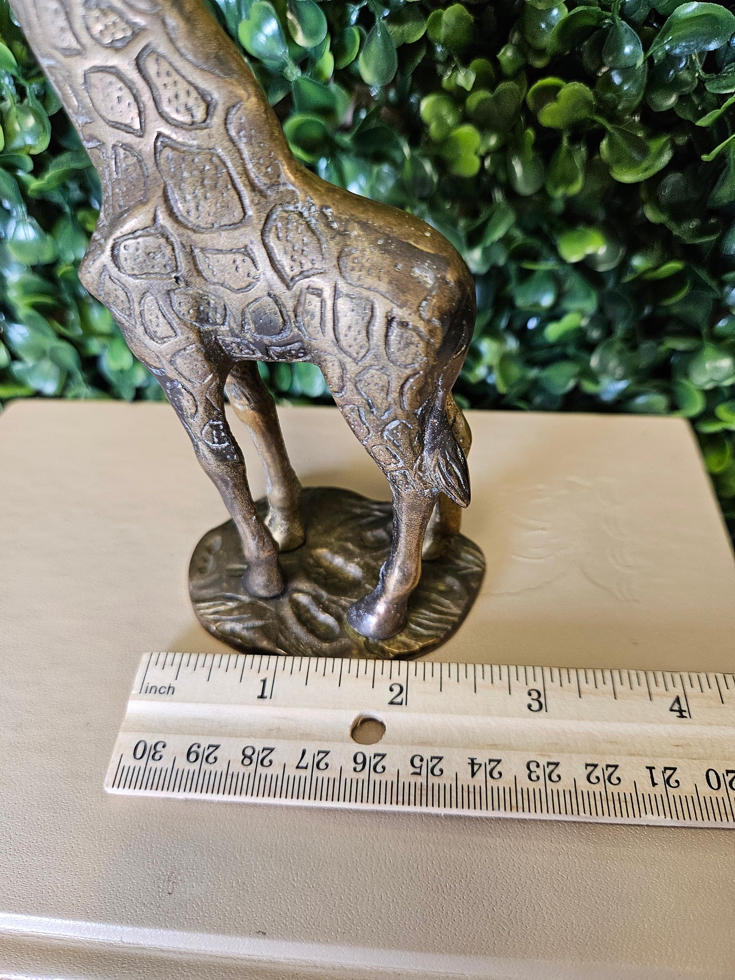 Vintage brass baby giraffe 6.5" figure with base