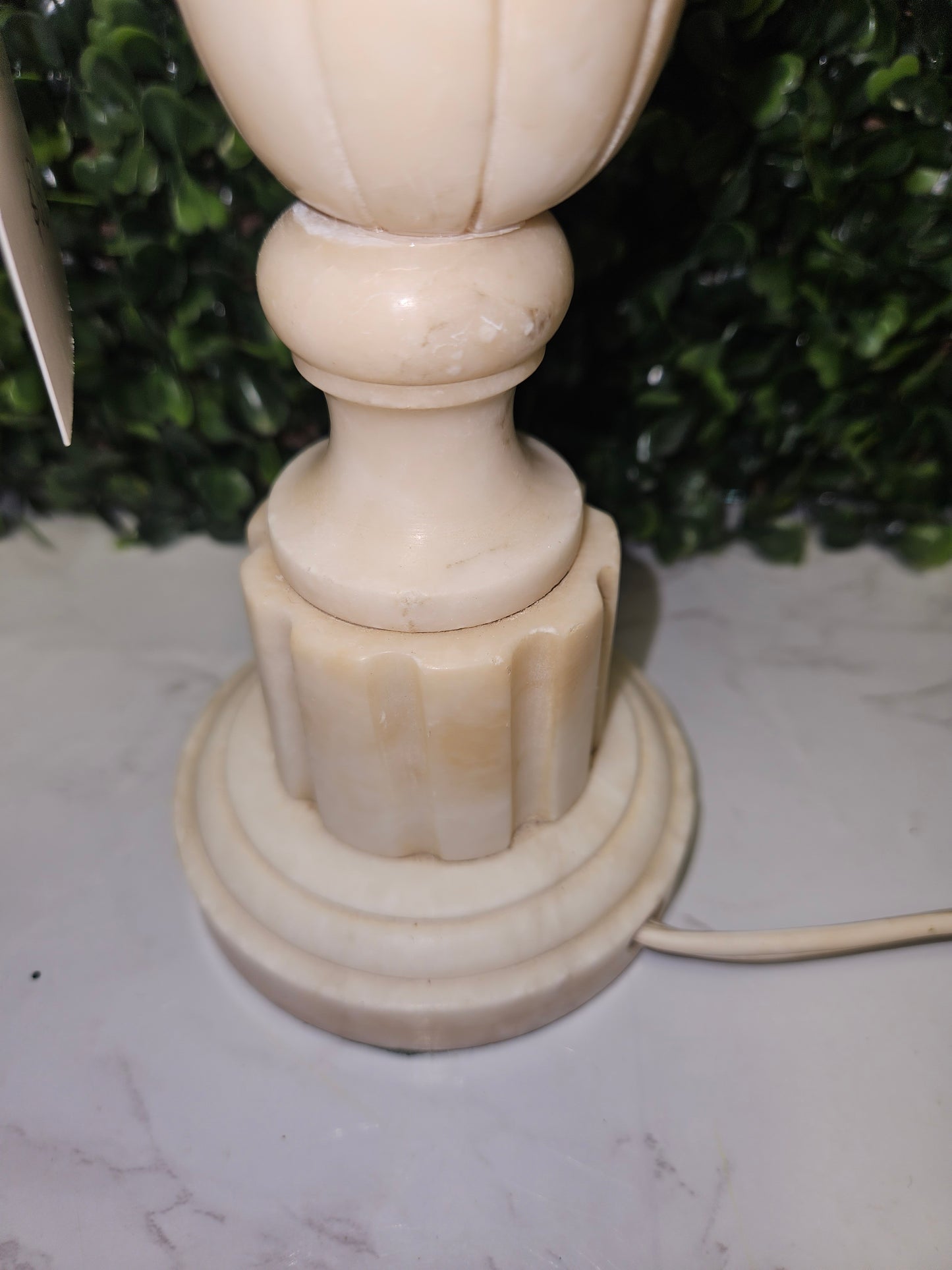 13" white Stone marble alabaster lamp