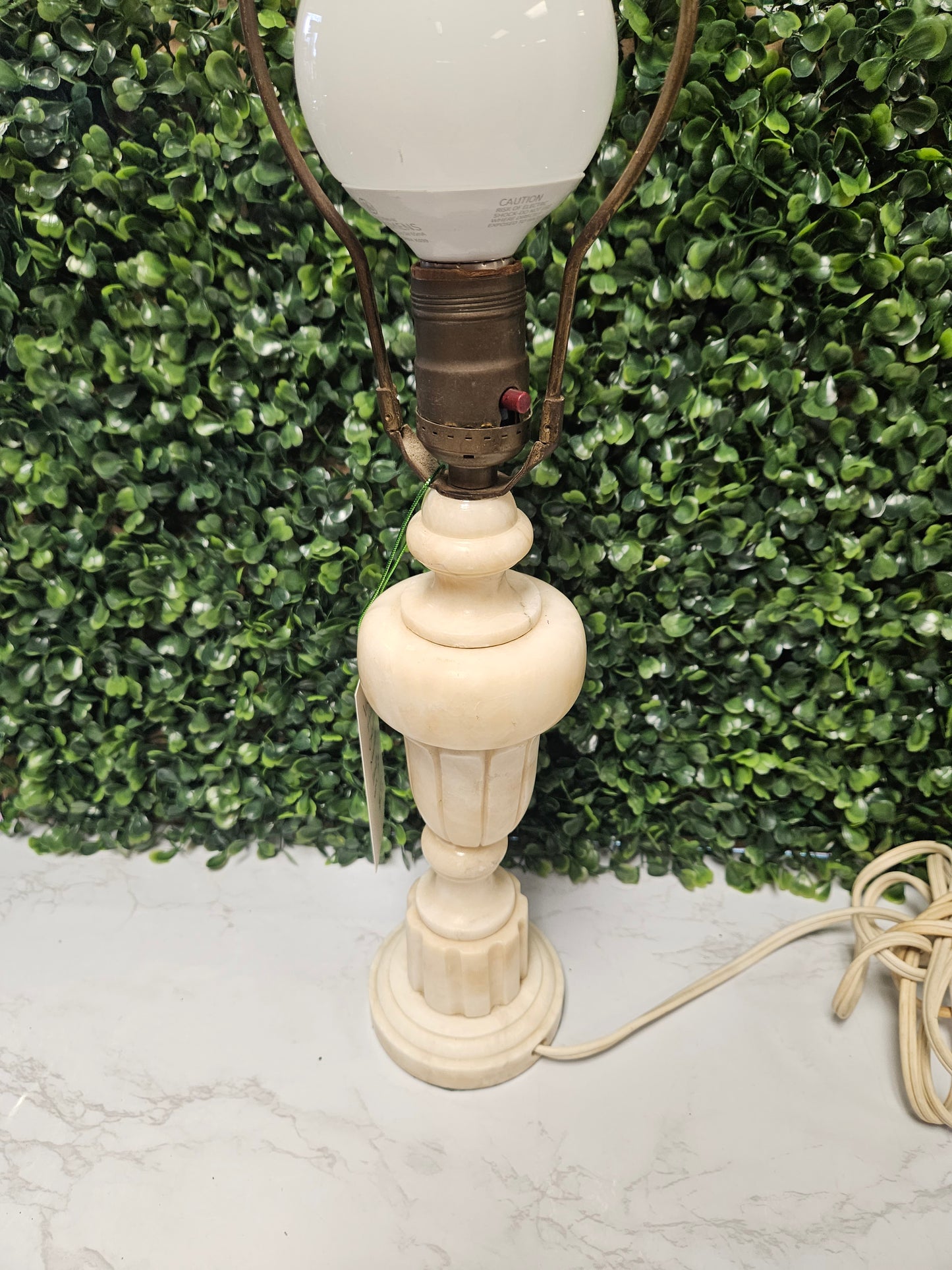 13" white Stone marble alabaster lamp