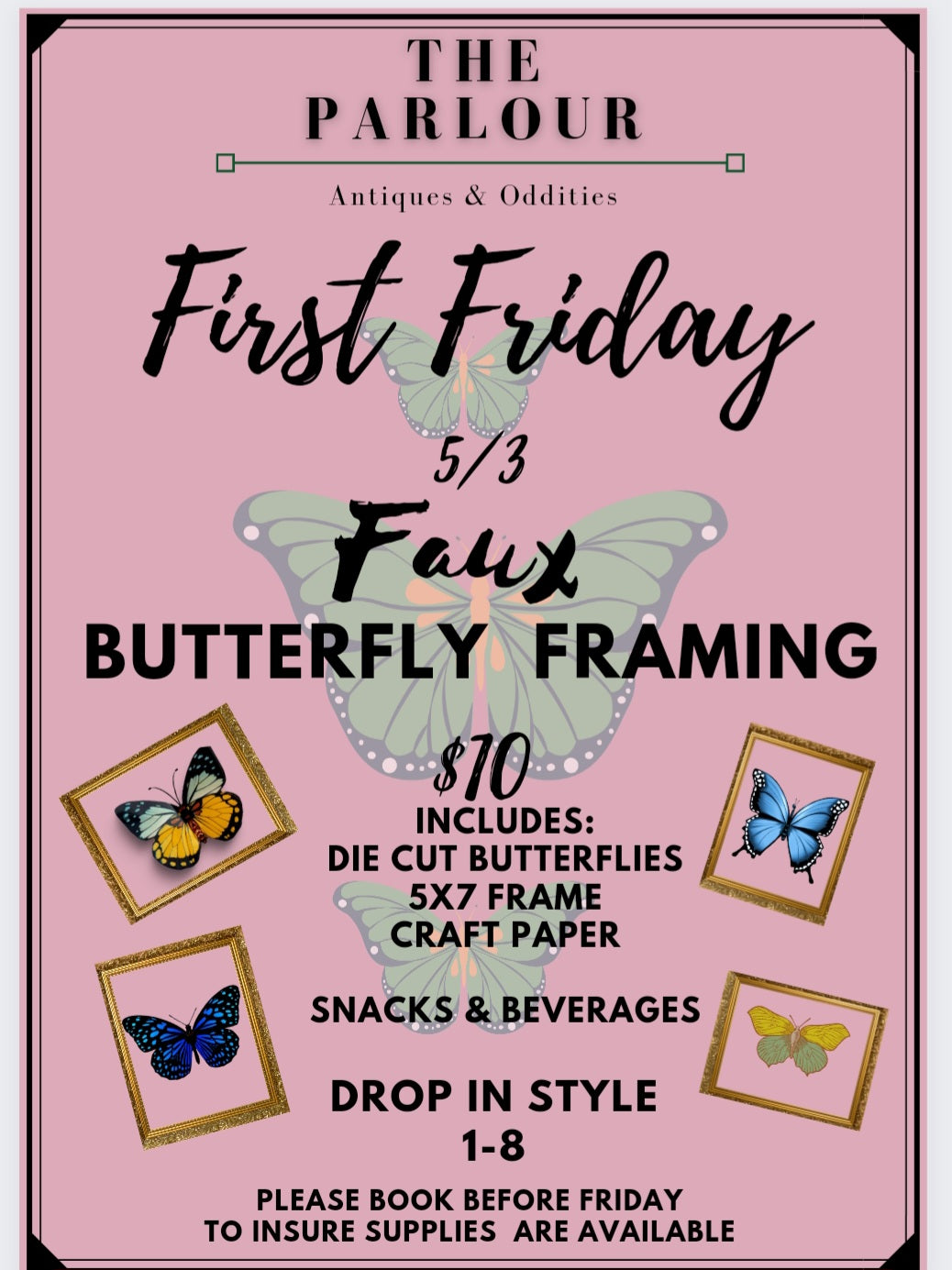 MAY First Friday DIY butterfly frame