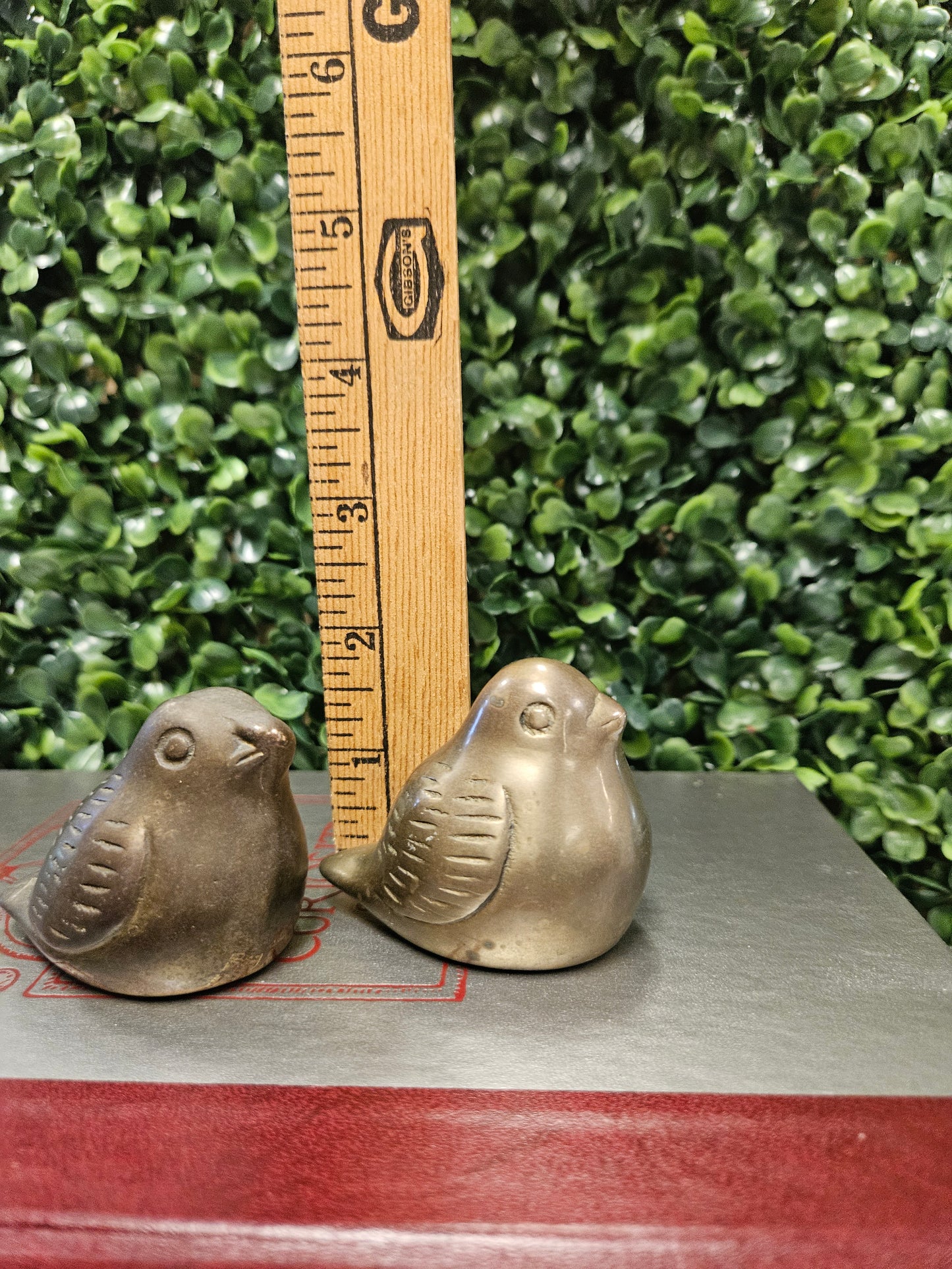 Vintage brass bird set 2"