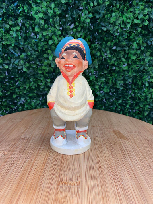 VINTAGE HENNING - NORWAY HAND CARVED FIGURINE