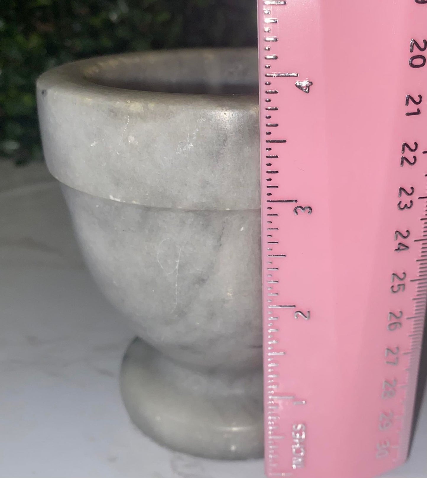 Vintage marble mortar planter