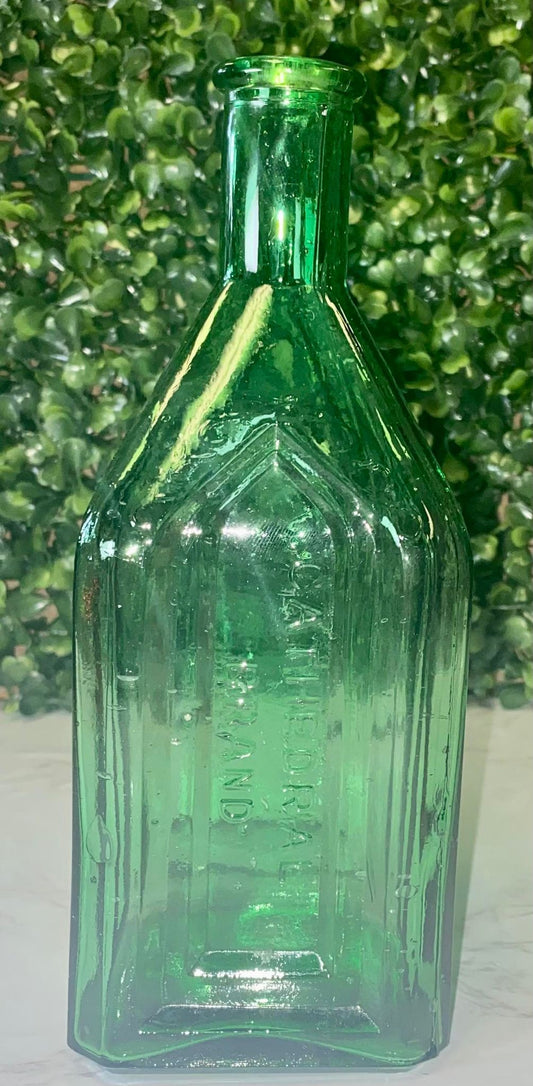 Vintage Wheaton Chief Wahoo Electric Tonic Walbridge Dunsmuir Cal Bottle GREEN