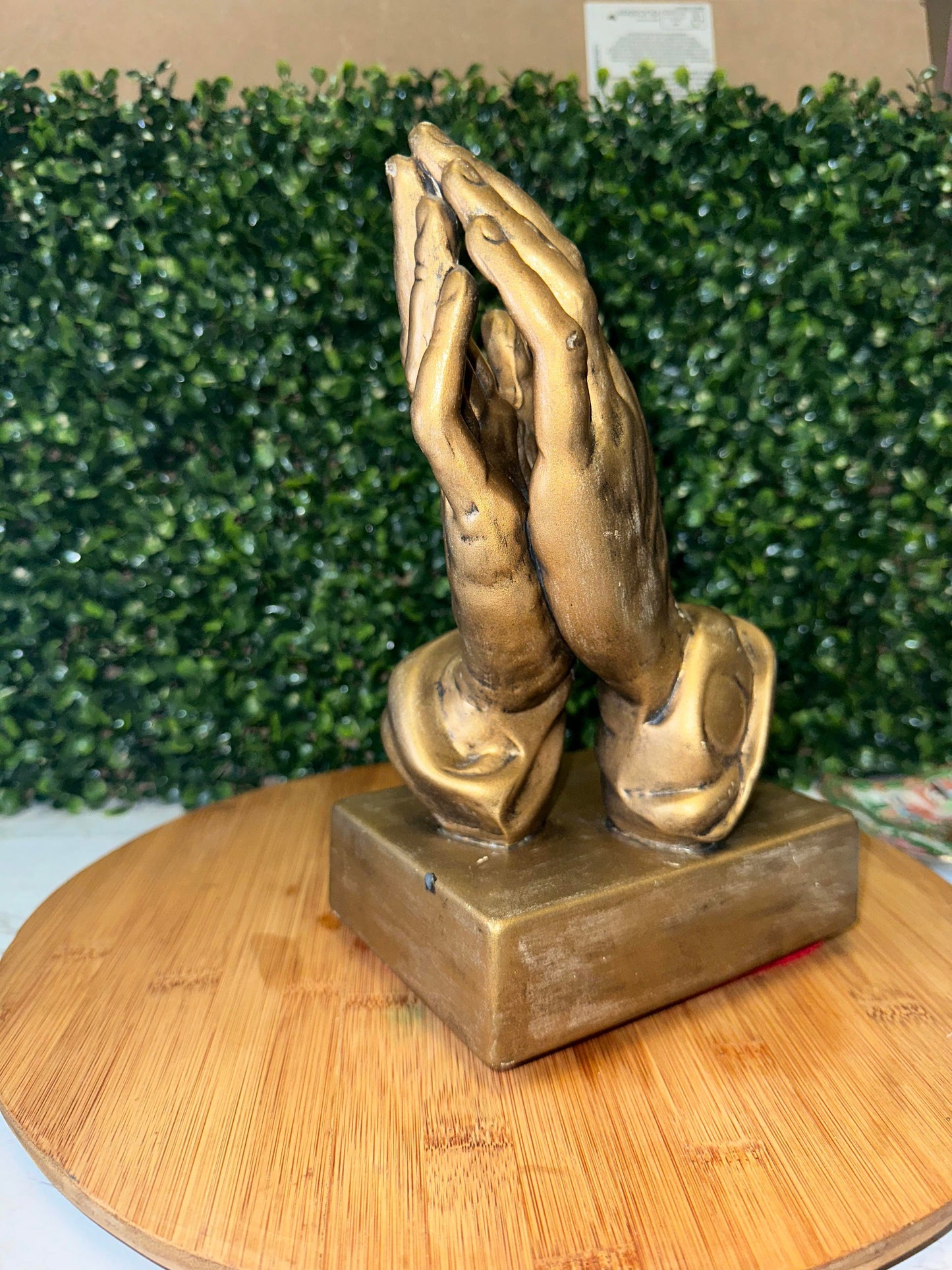 Large gold praying hands sculpture VINTAGE RELIGIOUS