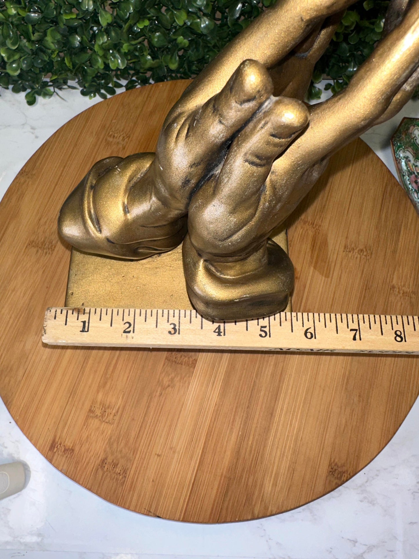 Large gold praying hands sculpture VINTAGE RELIGIOUS