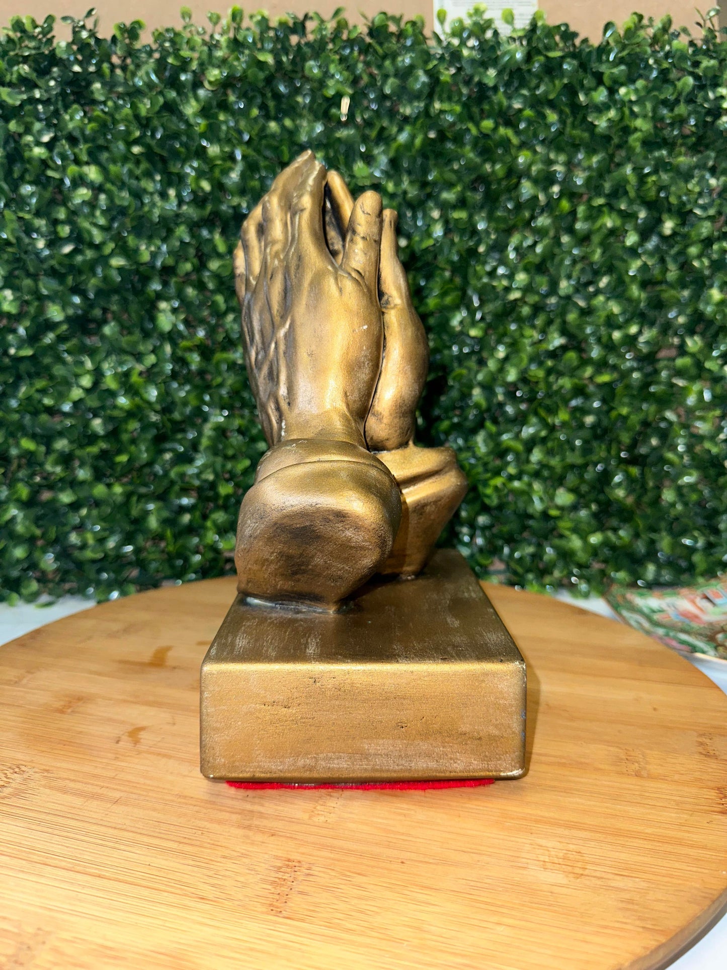 Large gold praying hands sculpture VINTAGE RELIGIOUS